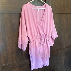 Pink Kimono Sleeve Romper